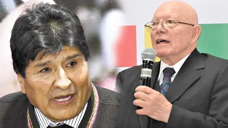 Evo Morales, presidente del MAS (i), y Oscar Hassenteufel, titular del TSE./ ARCHIVO