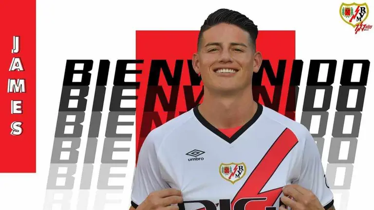 James Rodríguez nuevo jugador del Rayo Vallecano. FACEBOOK RAYO VALLECANO. 