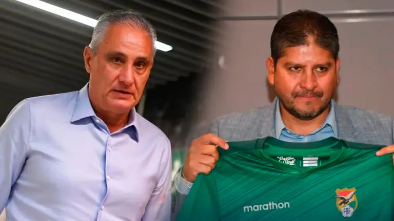 El t&eacute;cnico del Flamengo, Adenor Leonardo Bachi 'Tite', y el entrenador de la Selecci&oacute;n boliviana, &Oacute;scar Villegas. COMPOSICI&Oacute;N OIPINI&Oacute;N