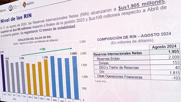 Los n&uacute;meros alentadores de las RIN hasta agosto./ ERBOL