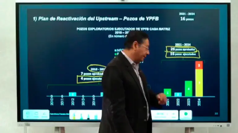 El presidente Arcen presentando el informe. CAPTURA