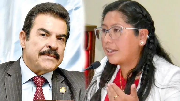 El alcalde cochabambino, Manfred Reyes Villa y la alcaldesa de El Alto, Eva Copa./ ARCHIVO