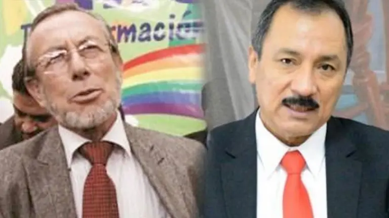 El exalcalde de La Paz, Juan del Granado y el rector de la Universidad Autónoma Gabriel René Moreno (UAGRM), Vicente Cuellar./ ARCHIVO