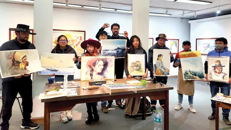 Artistas de la exposici&oacute;n &lsquo;Acuarela de Altura-Nueva Generaci&oacute;n&rsquo;./ RRSS, IWS TITICACA PUNO PER&Uacute;