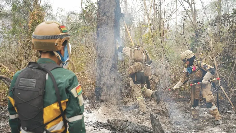 Un incendio activo en el departamento de Santa Cruz./ APG