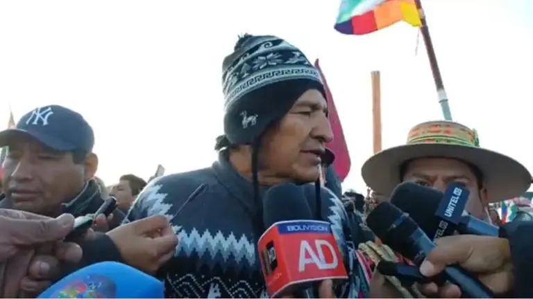 El expresidente Evo Morales en la marcha hacia La Paz. CAPTURA DE VIDEO