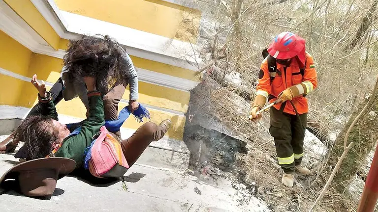 Im&aacute;genes de los incendios en Santa Cruz y peleas entre &ldquo;evistas&rdquo; y &ldquo;arcistas&rdquo;./ GOBERNACI&Oacute;N DE SANTA CRUZ/APG