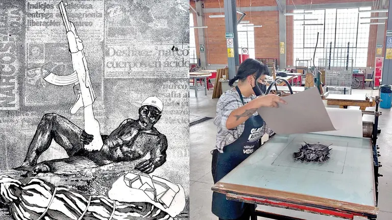 Una de las obras participantes del Concurso de Grabado &lsquo;20-20&rsquo; y el Taller Nacional de Gr&aacute;fica de Aguascalientes, M&eacute;xico./ CORTES&Iacute;A - ROBERTO FERN&Aacute;NDEZ