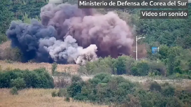 Captura de video sobre las explosiones de carreteras y v&iacute;as. 