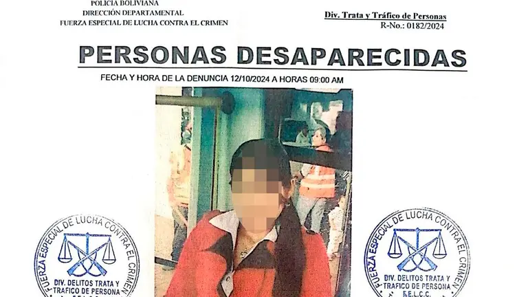 La presunta v&iacute;ctima fue declarada como 'persona desaparecida'. V&Iacute;A ERBOL