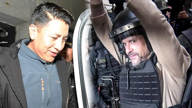 El exc&iacute;vico Marco Pumari y el gobernador Luis Fernando Camacho./ APG