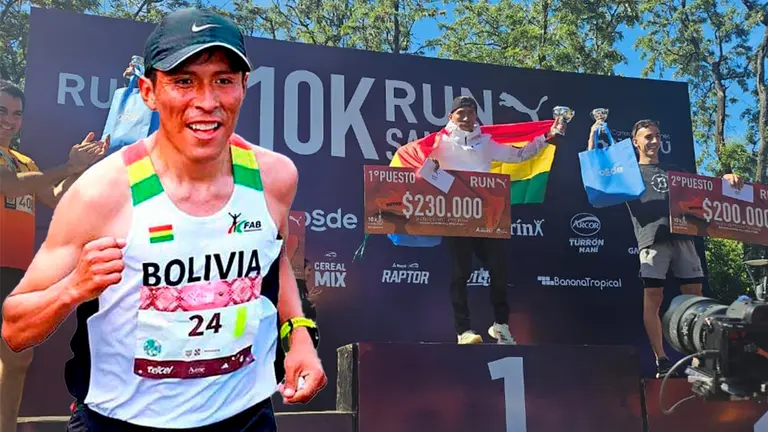 El maratonista boliviano H&eacute;ctor Garibay. COMPOSICI&Oacute;N OPINI&Oacute;N