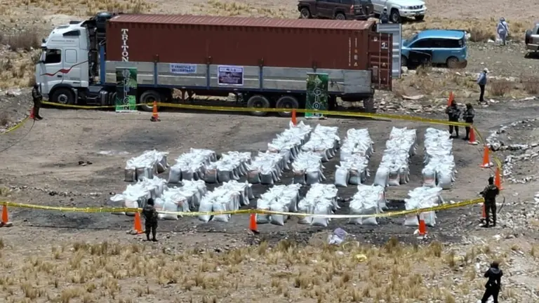 Bolivia logr&oacute; la mayor incautaci&oacute;n de coca&iacute;na de su historia con 21.6 millones de toneladas de esta droga. EDUARDO DEL CASTILLO