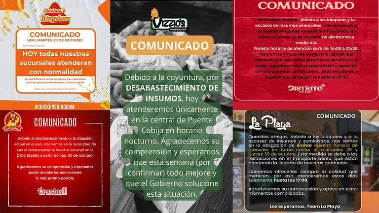 Restaurantes limitan su horario de atenci&oacute;n ante crisis. COMP OPINI&Oacute;N.