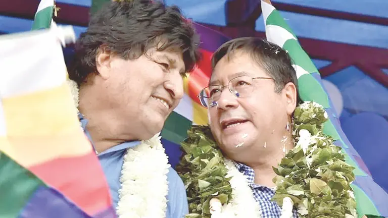 El expresidente Evo Morales  y el primer mandatario Luis Arce. / ARCHIVO