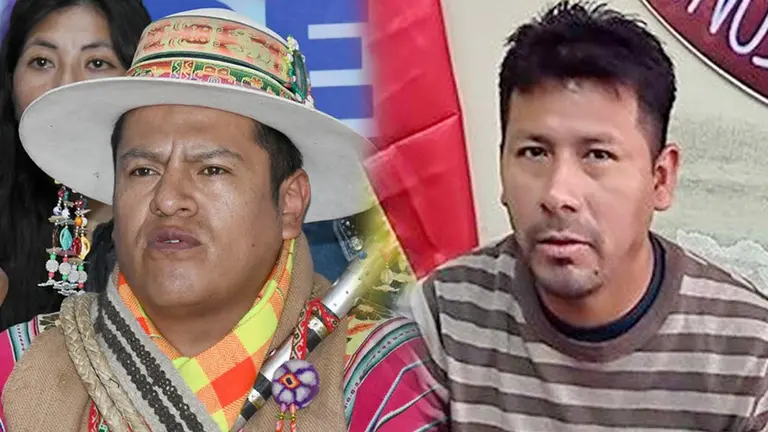 Los dirigentes Ramiro Cucho (i) y Humberto Claros fueron detenidos este miércoles./ APG