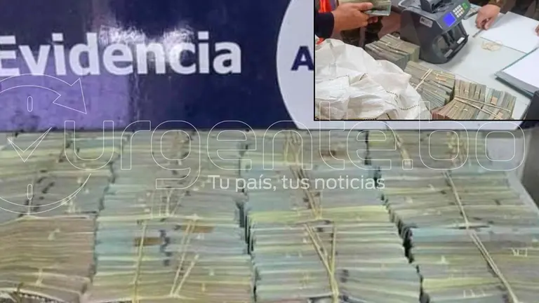 Dinero decomisado durante un operativo./ TOMADA DE URGENTE