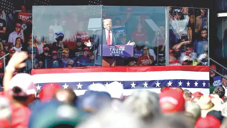 El presidente electo de EEUU, Donald Trump, en un mitin político. / RRSS