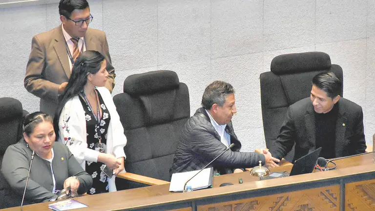 Segunda sesión ordinaria de la Asamblea Legislativa, ayer en La Paz. / APG