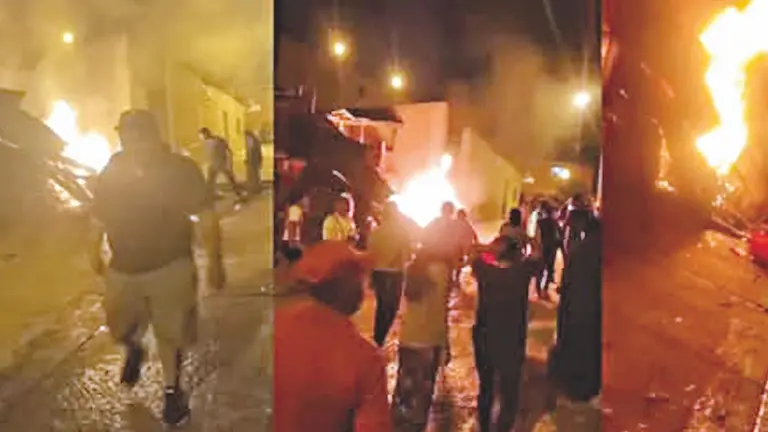 Vecinos cansados de peleas e inseguiridad queman 
chicher&iacute;a en la zona sur. / RRSS