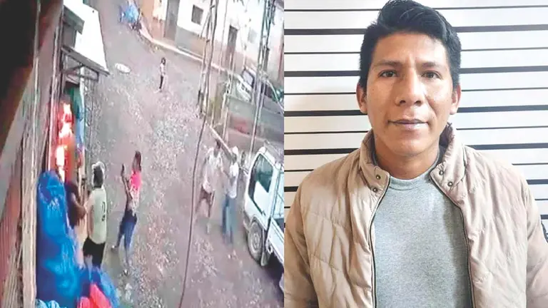 Captura de v&iacute;deo y Arnold Alanes que se encuentra pr&oacute;fugo. / AHORA EL PUEBLO