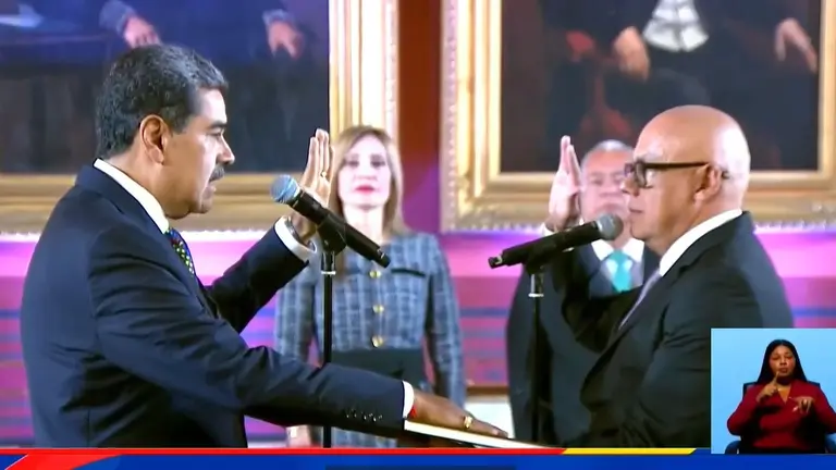 Maduro en el acto de posesi&oacute;n. CAPTURA DE PANTALLA.