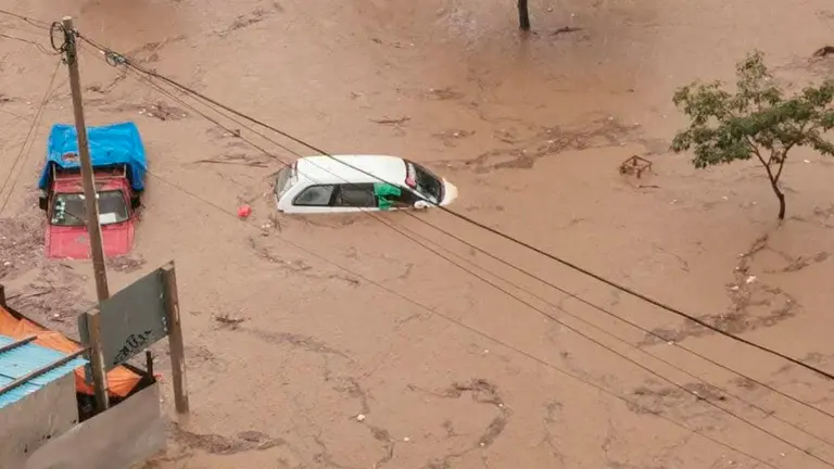 Una imagen sobre inundaciones en Tarija. TOMADA DE URGENTE