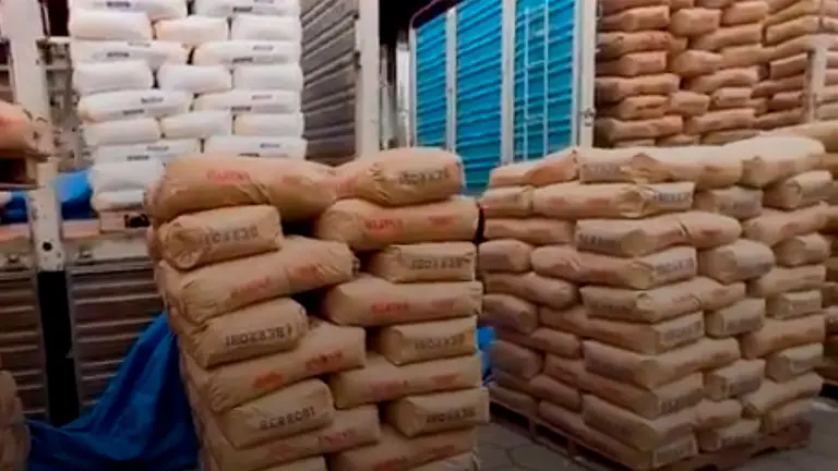 Captura de video de la harina comisada en Santa Cruz. CAPTURA DE VIDEO