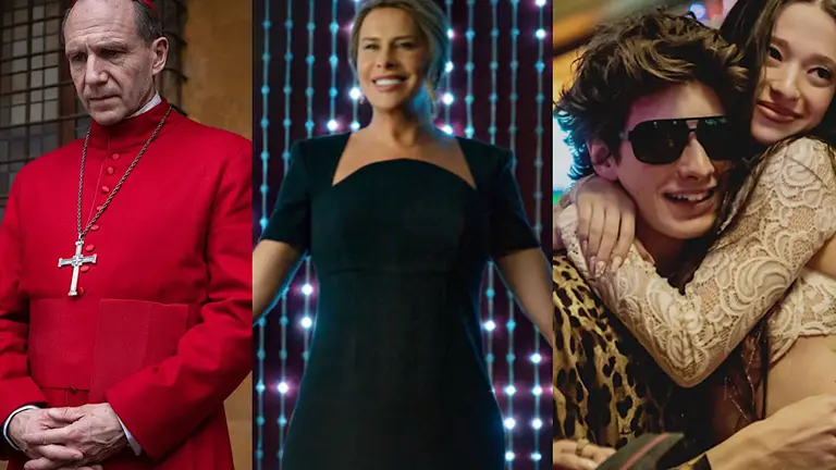 Escenas de &lsquo;C&oacute;nclave&rsquo;, &lsquo;Emilia P&eacute;rez&rsquo; y &lsquo;Anora&rsquo;. Netflix, Universal Studios.