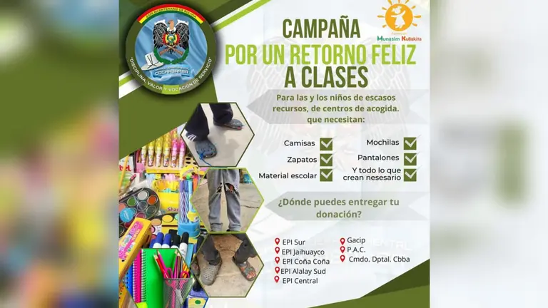 Afiche de la campa&ntilde;a solidaria. CORTES&Iacute;A