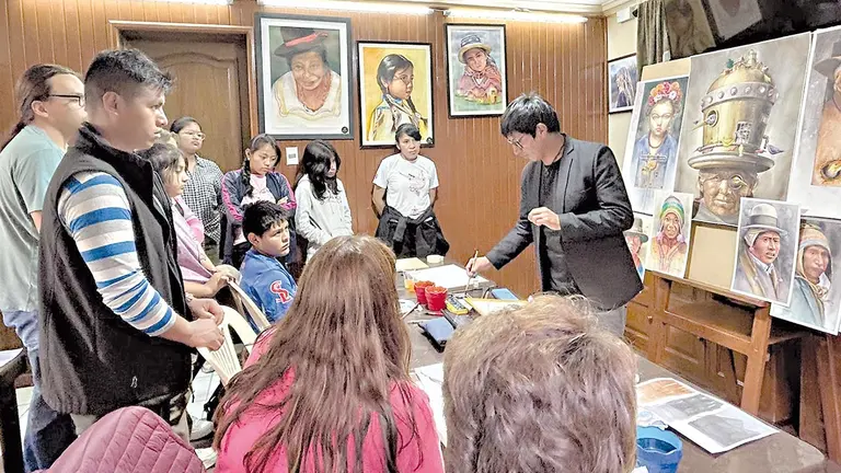 Desarrollo del taller en t&eacute;cnica de acuarela en el Centro Beit-Sefer./ ARCHIVO