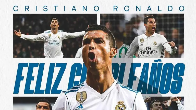 Real Madrid felicita a CR7 en su cumplea&ntilde;os #40. FACEBOOK REAL MADRID.