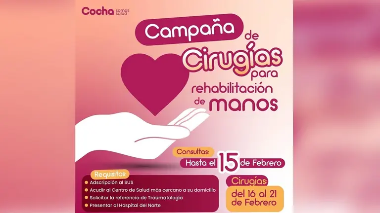 Hasta el s&aacute;bado 15 de febrero se realizar&aacute;n las consultas para acceder a la &ldquo;Campa&ntilde;a Gratuita de Rehabilitaci&oacute;n de Manos./ FACEBOOK GAMC
