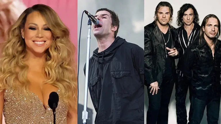 Mariah Carey, Liam Gallagher (Oasis) y Man&aacute;. VARIETY, SHUTTERSTOCK
