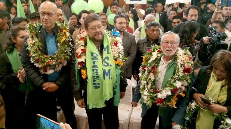 El precandidato Samuel Doria Medina y el exalcalde paceño Juan del Granado./ MSM