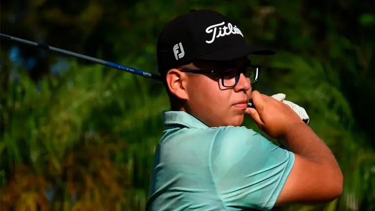 El golfista nacional, durante el torneo. FBG
