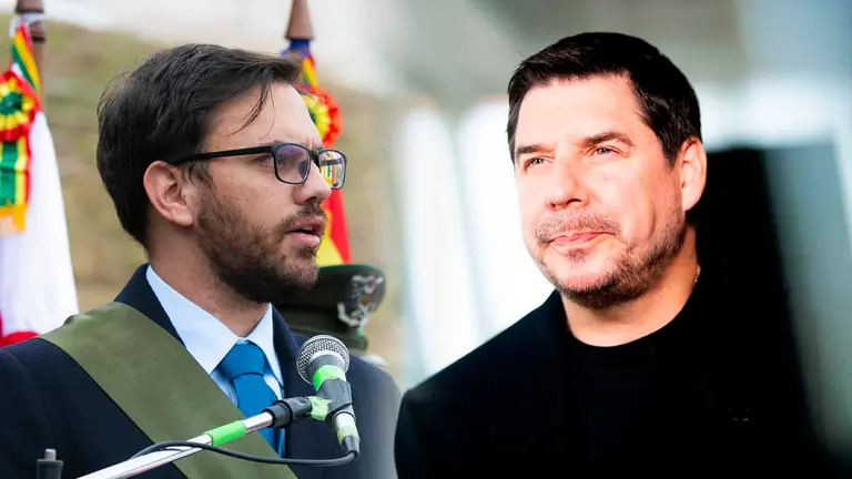 El ministro de Gobierno Eduardo Del Castillo junto al presidente de Bol&iacute;var Marcelo Claure. Comp OPINI&Oacute;N
