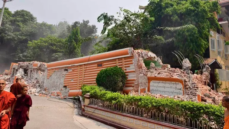 Monasterios tambi&eacute;n fueron destruidos. Foto: Myanmar Now