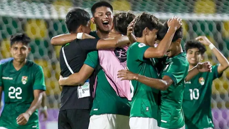 La Verdecita sumó sus tres primeros puntos en el Sudamericano Sub-17./  OXIGENO.BO
