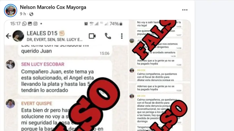 Los supuestos chats que en redes les son atribuidos a los "evistas". RRSS