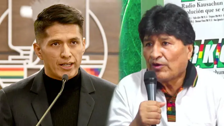 Andr&oacute;nico Rodr&iacute;guez (i) y Evo Morales./ APG-ARCHIVO