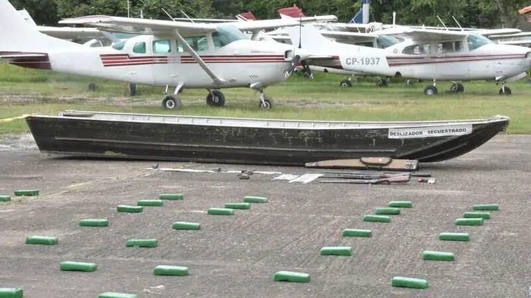 Parte de la coca&iacute;na incautada en Beni./ VDSSC