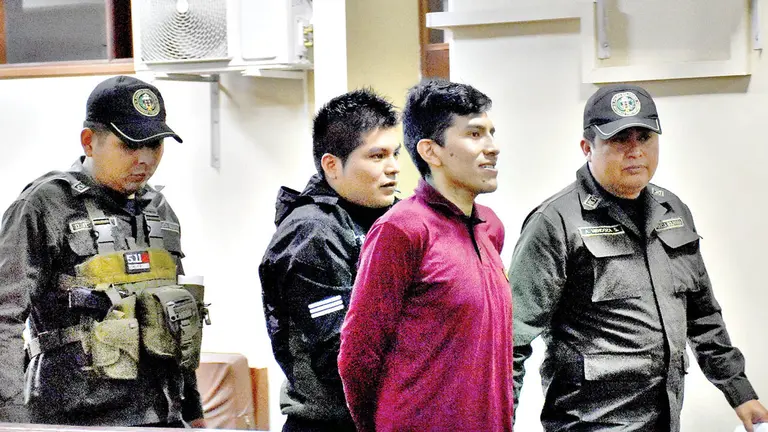 Danni Michael Salgado y Franz Choque, dos de los cinco sentenciados por el asesinato de Wilmer./NO&Eacute; PORTUGAL