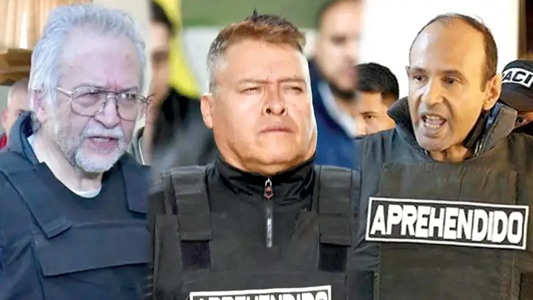 En el medio, Juan José Zúñiga. En los costados, el activista Fernando Hamdan y Aníbal Aguilar./ APG