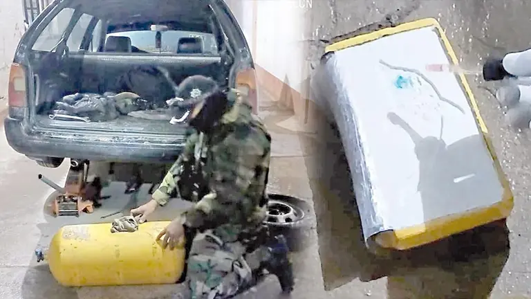 Descubren droga oculta en un cilindro de gas./ FELCN