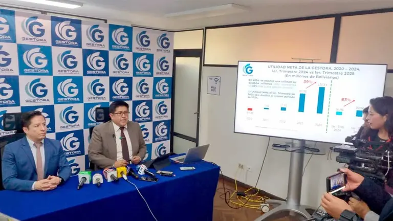 Durán brindó informe sobre el rendimiento de la Gestora./ ERBOL