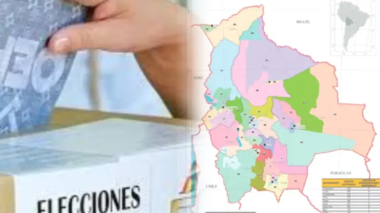 La nueva cartograf&iacute;a de las 63 circunscripciones uninominales para las elecciones generales del 17 de agosto. COMPOSICI&Oacute;N OPINI&Oacute;N