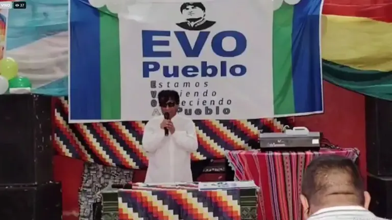 Inauguraci&oacute;n de la casa de campa&ntilde;a de Evo Pueblo, en Buenos Aires. CAPTURA DE VIDEO RKC