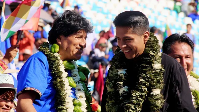Evo Morales y Andr&oacute;nico Rodr&iacute;guez./ ARCHIVO