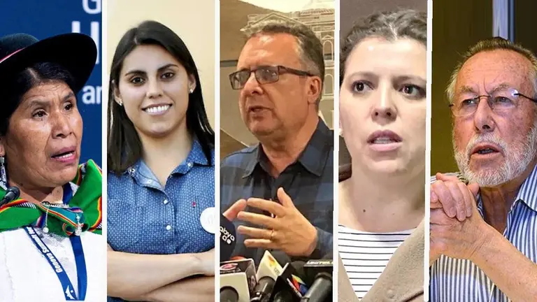 De izquierda a derecha: Toribia Lero, Andrea Barrientos, Carlos Alarc&oacute;n, Daniela Cabrera y Juan del Granado.  COMPOSICI&Oacute;N OPINI&Oacute;N